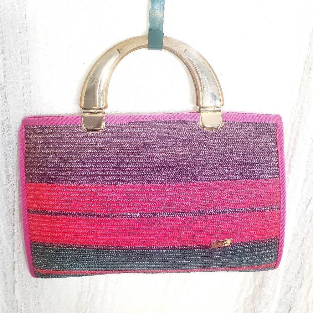 Pier Fiorgio Colorblock Straw Tote Bag